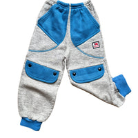 Jogging colorblock gris et bleu - 2/3 ans