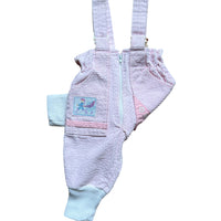 Salopette velours côtelé rose made in France - 3 mois