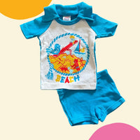 Ensemble court bleu plage - 6 mois