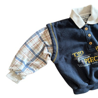 Sweat polo bi-matières - 24 mois