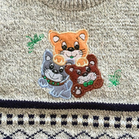 Pull chaton gris et noir - 2/3 ans