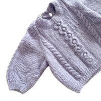 Pull torsadé lilas fluffy - 3 ans