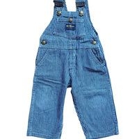 Salopette denim rayures hickory bleue - 24 mois