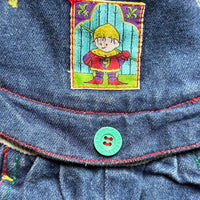 Salopette jean patch chevalier - 3/6 mois