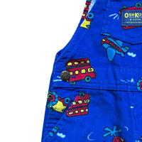 Salopette velours vehicules bleue - 18 mois