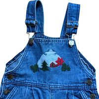 Salopette jean broderies montagne - 24 mois
