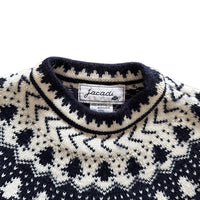 Pull jacquard marine et écru - 3 ans