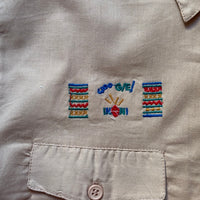 Chemisette broderies afrique beige 2 - 8 ans
