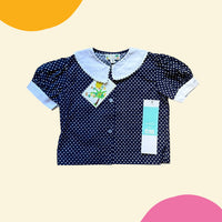 Ensemble chemisier + short pois marine - 18 mois