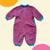 Combinaison tartan rouge et vert - 12 mois