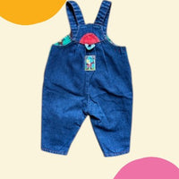Salopette jean patch chevalier - 3/6 mois