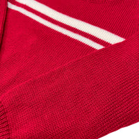 Pull jacquard rouge et blanc - 12 ans