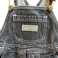 Salopette en jean noir brodée - 4 ans