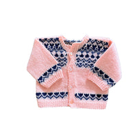 Gilet jacquard orange et marine - 6 mois