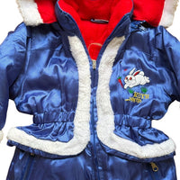 Combi pilote satinée broderies lapins - 3 mois