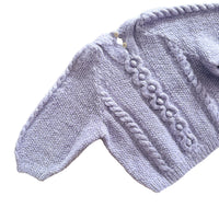 Pull torsadé lilas fluffy - 3 ans