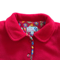 Veste polaire fleurie rouge - 4 ans