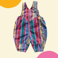 Salopette rayée bonhommes multico - 3 mois