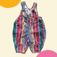 Salopette rayée bonhommes multico - 3 mois