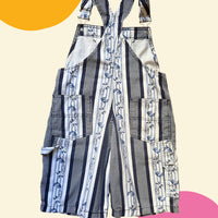 Salopette short marinière bleue - 8 ans