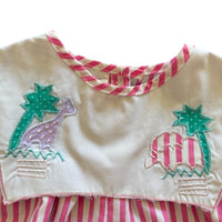 Combinaison rose rayée - 12 mois