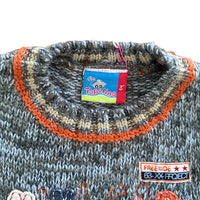 Pull gris brodé voiture - 24 mois