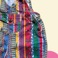 Salopette rayée bonhommes multico - 3 mois