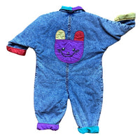 Combinaison jean bleached doublée - 24 mois