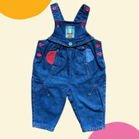 Salopette jean patch chevalier - 3/6 mois