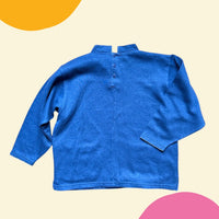 Sweat patchwork fleuri bleu jean - 6/8 ans