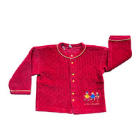 Gilet velours lisse rouge brodé made in Portugal - 12 mois