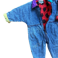 Combinaison jean bleached doublée - 24 mois