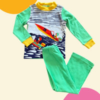 Ensemble long course bateaux vert - 24 mois