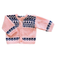 Gilet jacquard orange et marine - 6 mois