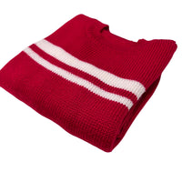 Pull jacquard rouge et blanc - 12 ans