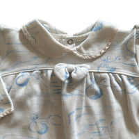 Robe molleton cigognes blanche - 12 mois