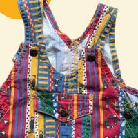 Salopette rayée bonhommes multico - 3 mois