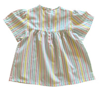 Robe rayée pastel noeud - 18 mois