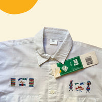Chemisette broderies afrique blanche - 8 ans