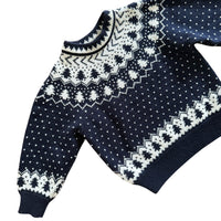 Pull jacquard marine et écru - 3 ans