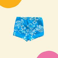 Boxer de bain fleurs hawaïenne bleu - 24 mois