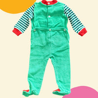 Pyjama rayé vert ours bain - 12 mois
