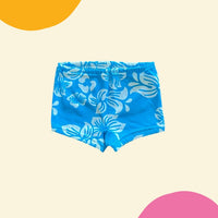 Boxer de bain fleurs hawaïenne bleu - 24 mois