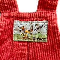 Salopette rayée velours côtelé rose - 24 mois