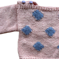 Pull losange rose et bleu - 9 mois