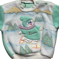Sweat polaire brodé skieur - 12 mois