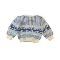 Pull jacquard rennes bleu - 6 mois