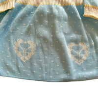 Robe bleu collerette maille - 18/24 mois