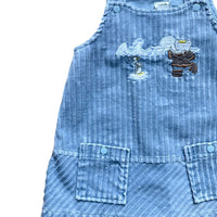 Robe salopette velours côtelé bleue - 12 mois