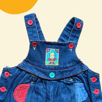 Salopette jean patch chevalier - 3/6 mois